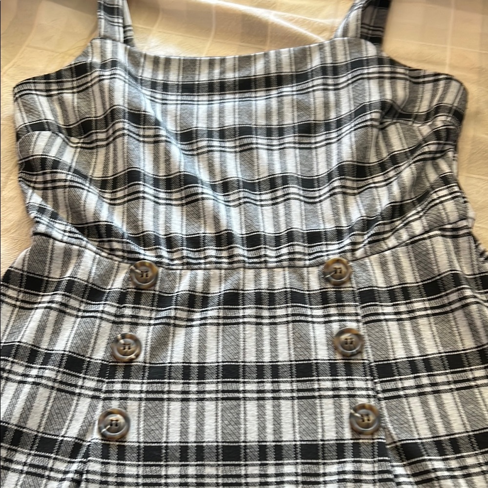 Plaid Buttoned Dress